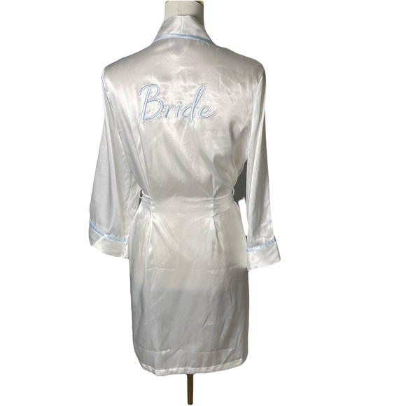 New Linea Donatella White Satin “Bride” Robe Size Small NWT - Picture 1 of 11